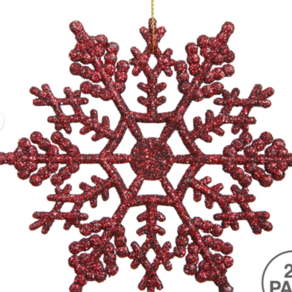 Vickerman Burgundy Snowflake Ornament. Sz. 4". 24 count.